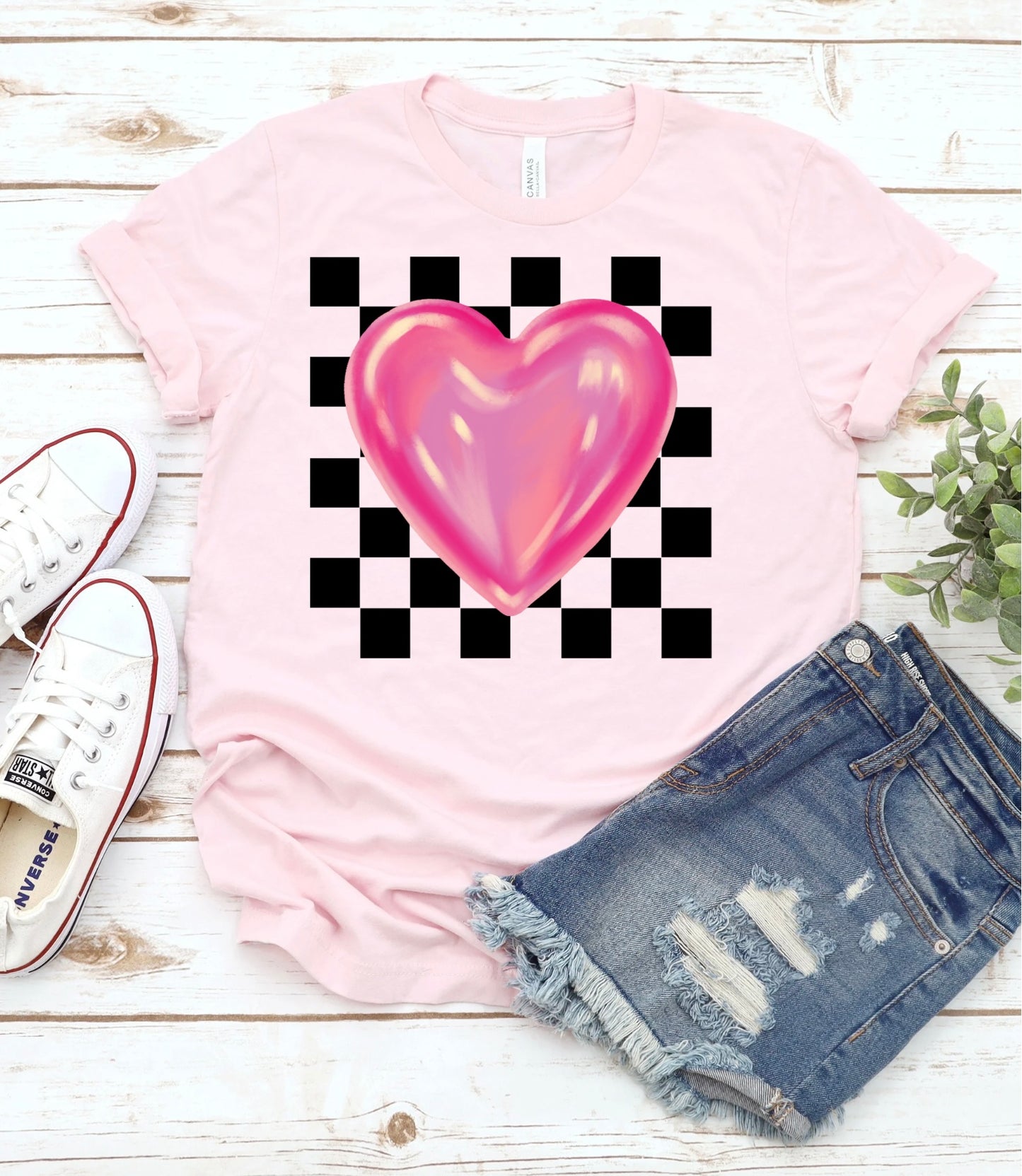Heart Checkered YOUTH Shirt