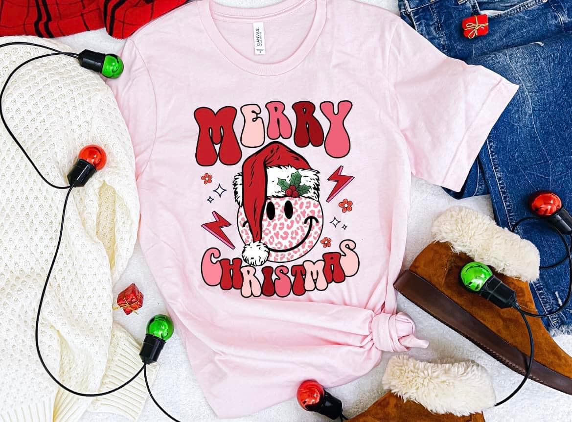 Merry Christmas Smiley Face Shirt Youth